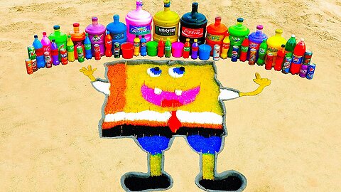 How to make SpongeBob in movie Squidward with Orbeez, Big Monster, Fanta, Coca Cola and Mentos