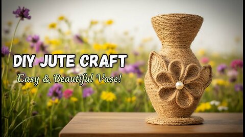 Easy Handmade Flower Vase Making with Jute Rope and Waste Bottle