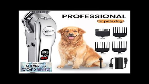 Professional Dog Hair Clipper All Metal Rechargeable Pet Trimmer Cat Shaver Cutting Review