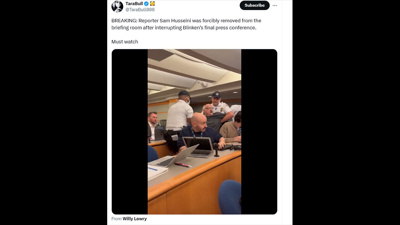 BREAKING: Reporter Sam Husseini was forcibly removed from the briefing room