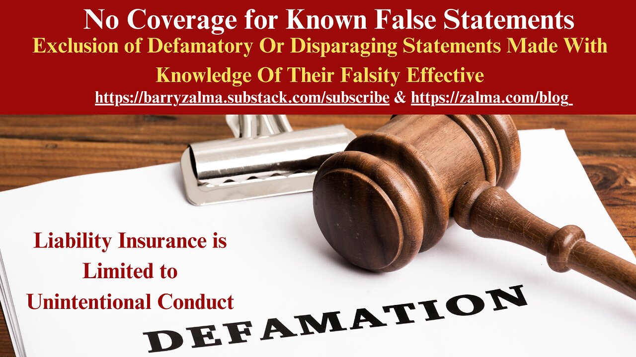 No Coverage for Known False Statements