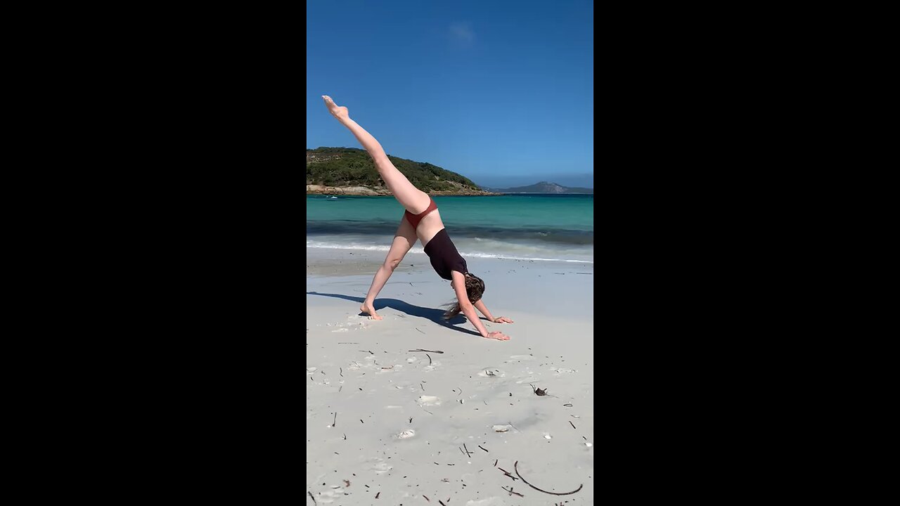 yoga flow at the beach