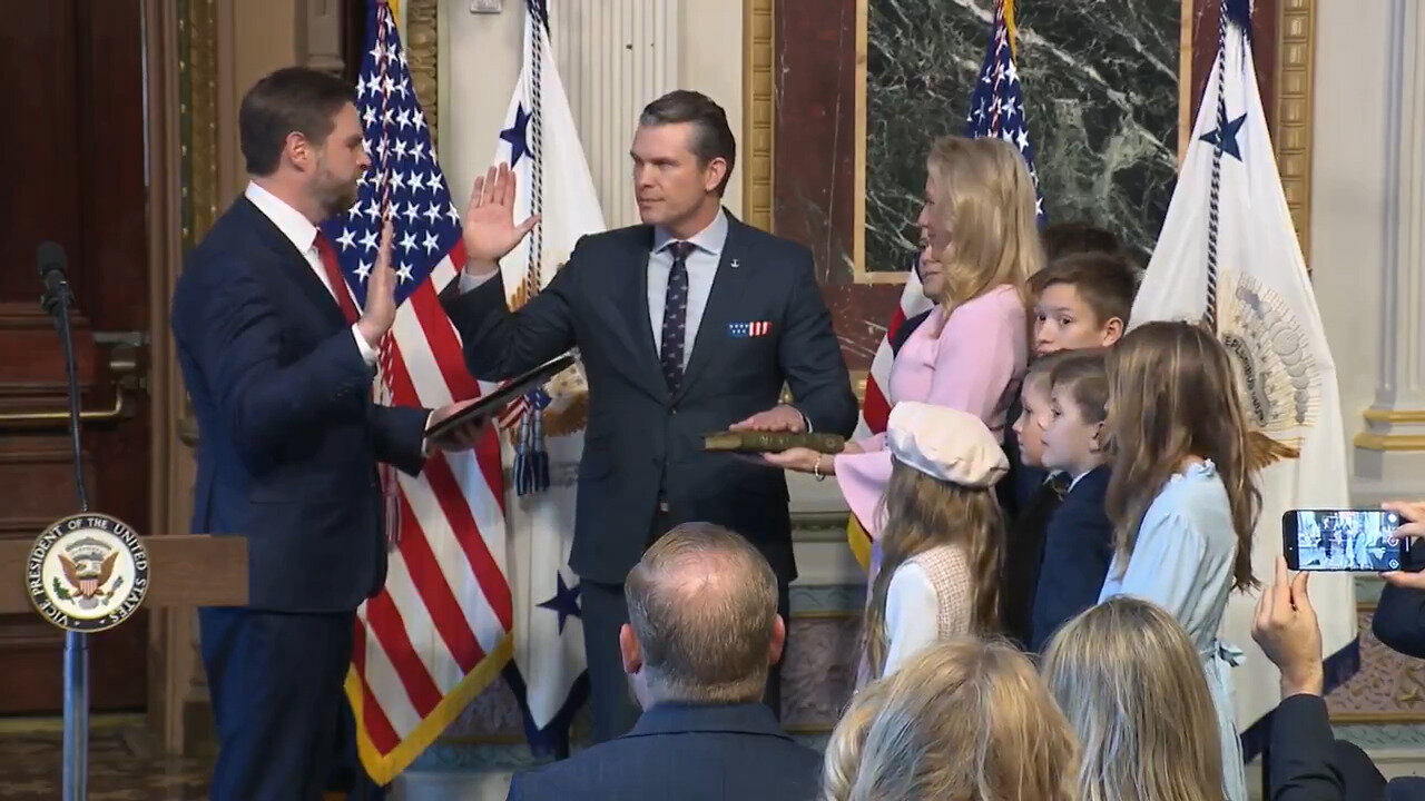 It's Official: Pete Hegseth Sworn In As Secretary Of Defense, By JD Vance… Libs Seethe - Part 1