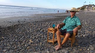 The Beach Captain in Time-Lapse. Encinitas, D Street Beach, California. TL 052