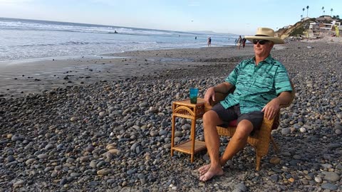 The Beach Captain in Time-Lapse. Encinitas, D Street Beach, California. TL 052