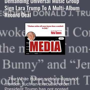 Fact Check: President Trump Did NOT Sign An Executive Order Demanding Lara Trump Record Deal