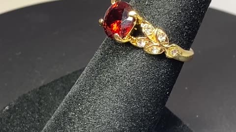 Stop and Shop: For Women: Fashion Jewelry - Ruby Red - Red Wine Ring with Sparkling Gemstones