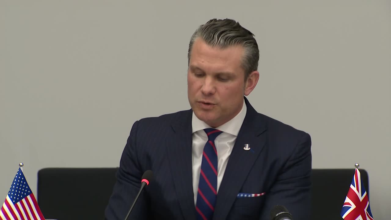 US Secretary of Defense Pete Hegseth at NATO 13 February 2025