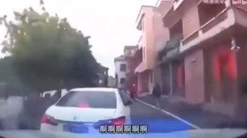 Asian Woman Confuses Acceleration Pedal With Brake