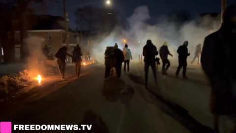 DHS agents are gassing rioters and terrorists in North Minneapolis where the shooting occurred.