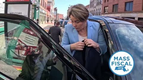 Democrat Massachusetts Governor Maura Healey gets confronted after saying the state has an