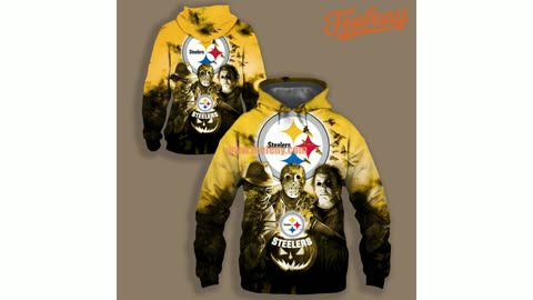 Pittsburgh Steelers Halloween Freddy Myers 3D Hoodie Boys Yellow