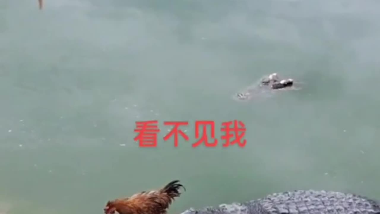 Crocodile attack chicken