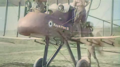 A British Royal Flying Corps biplane takes flight