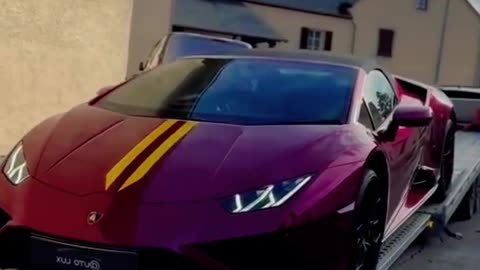 Epic Lamborghini Unloading from an Open Car Trailer!