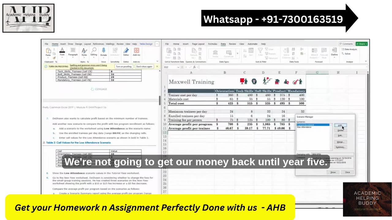 Excel Module 9: SAM Project 1a | Maxwell Training