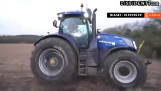 Police try to stop a large convoy of farmers heading to the French capital to protest against the ME