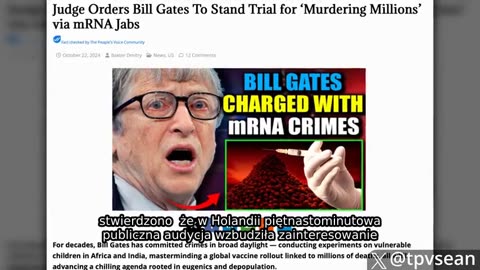 Sędzia ostrzega Billa Gatesa, któremu grozi dożywocie za zamordowanie milionów za pośrednictwem mRNA