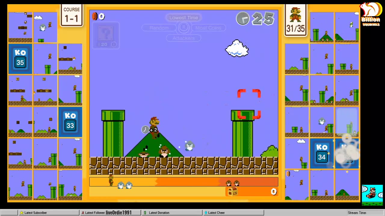 Super Mario Bros. 35 Course 1-1 in 50 seconds