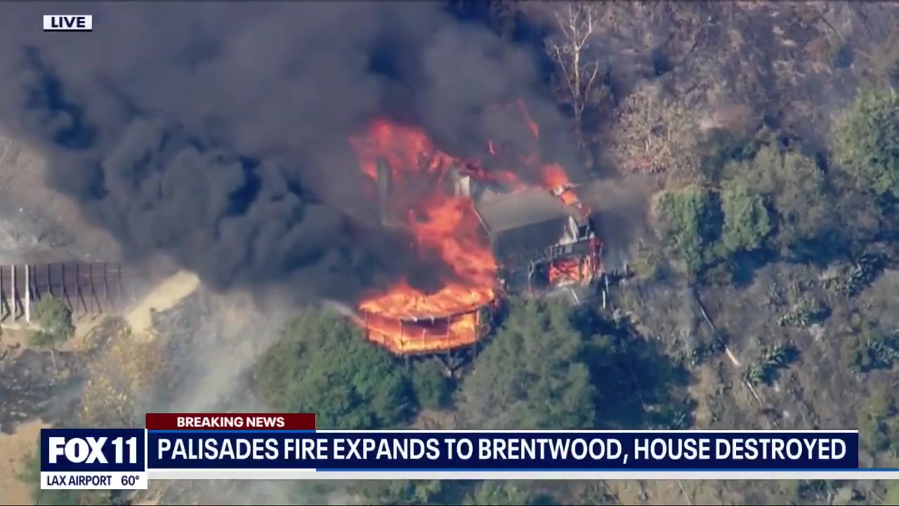 🔥🔥🔥🔥 The fires have REACHED Brentwood where Kamala Harris, Lebron James, Arnold Schwarzenegger