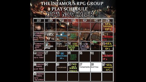 NOVEMBER 2025 CALENDAR