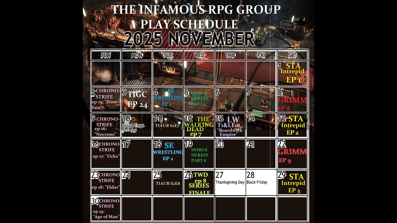 NOVEMBER 2025 CALENDAR