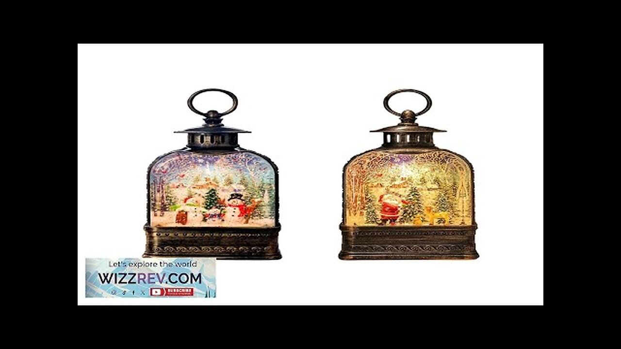 Christmas Music Box Lighted Christmas Snow Globe Lantern for Wedding Holiday Review