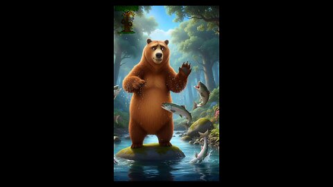 The bear tried to catch a fish but failed.