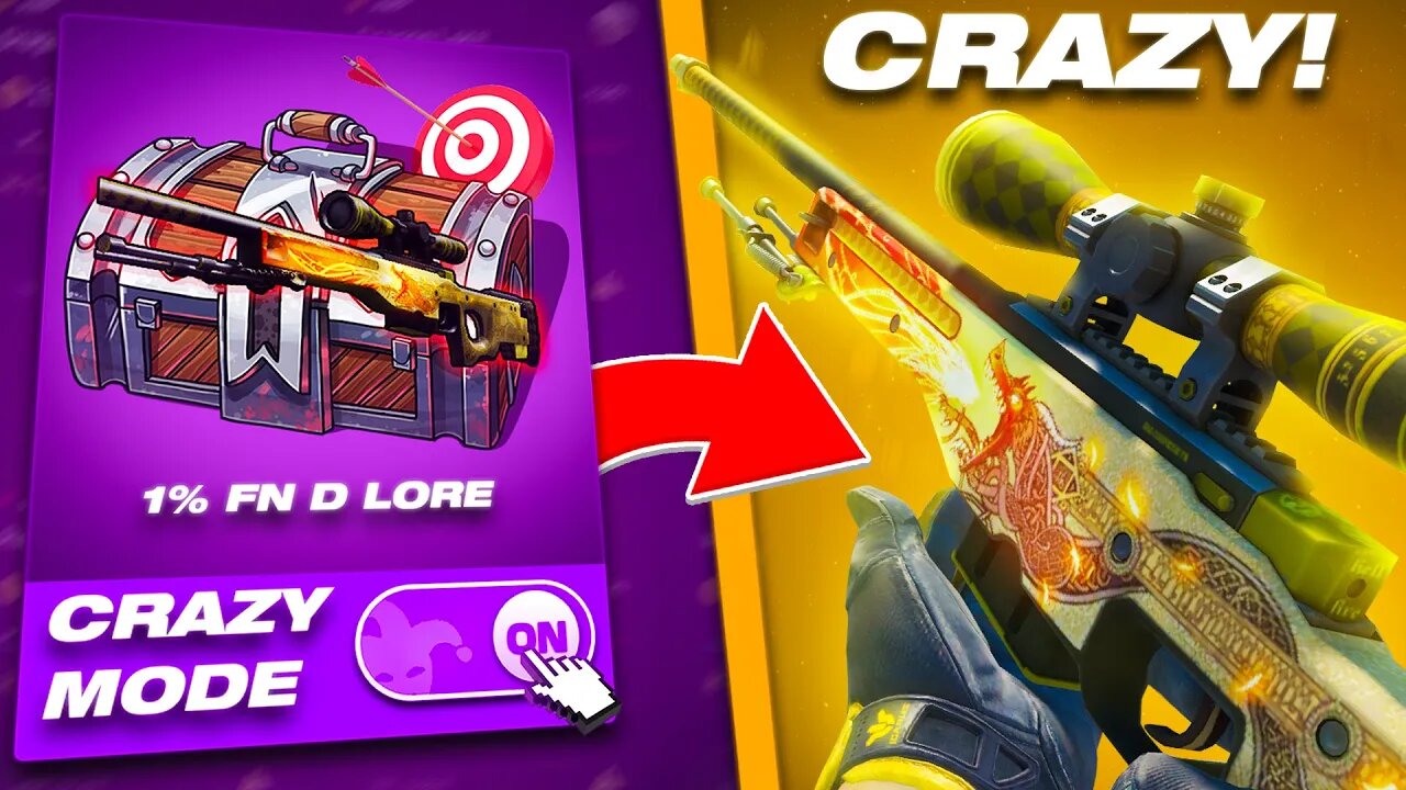I PULLED a FACTORY NEW Dragon Lore but it was CRAZY MODE!!! *ULTRA DEGEN* | ADDICTED