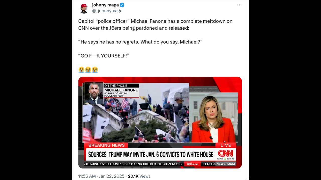 Capitol “police officer” Michael Fanone has a complete meltdown on CNN over the J6ers