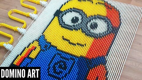 HUGE MINION MADE FROM 5,000 DOMINOES | Domino Art