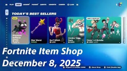 Fortnite Item Shop|December 8, 2025(*New* Phantom Guffpup Sidekick)