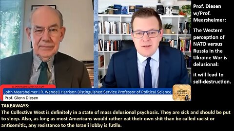 Prof. Diesen w/Prof. Mearsheimer: The Western perception of NATO versus Russia in the Ukraine War is delusional; it will lead to self-destruction.