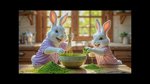 Bunny Baristas 🐰☕🍵 Crafting the Perfect Matcha Latte! 🌿💚✨#rabbit #bunny