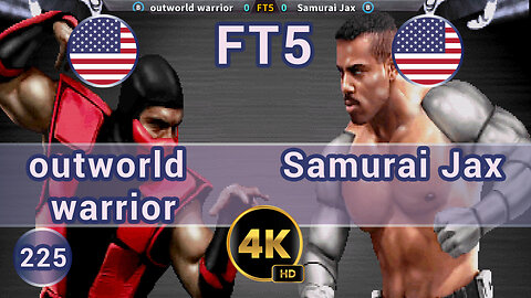 Ultimate Mortal Kombat 3 - 🇺🇸 outworld warrior vs Samurai Jax 🇺🇸 FT5 / 4K 60 FPS #umk3 #ultimatemortalkombat3 #fightcade