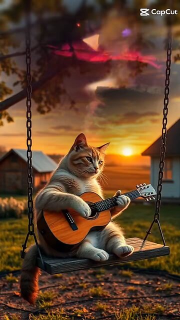 A Purrfect Performance on Guitar & Violin! 🎸🎻🐾