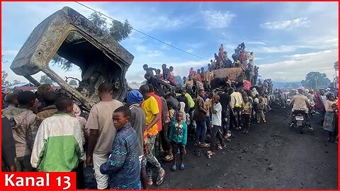 Civilians flee as fighting between M23 rebels and Congolese army approaches provincial capital