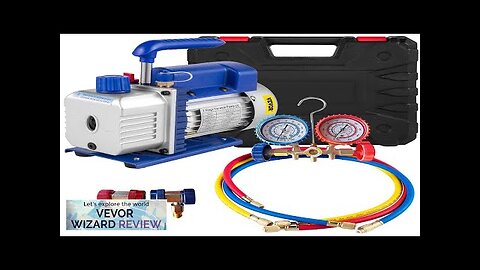 4CFM 1/4HP Rotary Vane Vacuum Pump + R134A Manifold Gauge Tester Charging Review