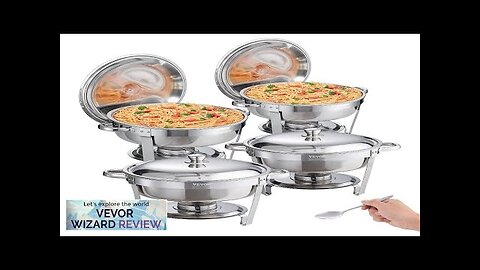 VEVOR Chafing Dish Buffet Set 6 Qt 4 Pack Stainless Steel Chafer Review