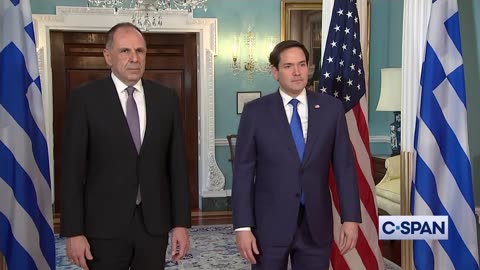 Sec of State Marco Rubio photo op with Greek Foreign Minister