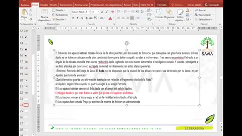 SAVIA REGULAR 2025 | Semana 02 | Literatura