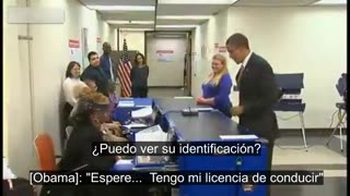 Barack Obama Presents ID to Vote