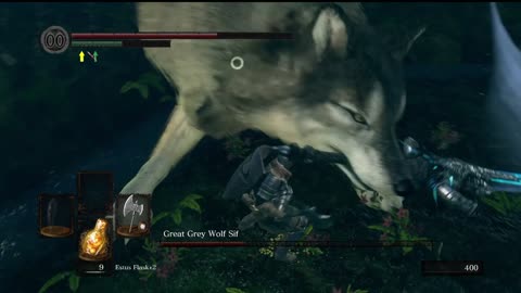 Dark Souls Remastered | Great Grey Wolf Sif boss fight on NG