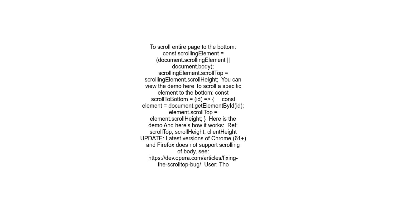 Scroll Automatically to the Bottom of the Page