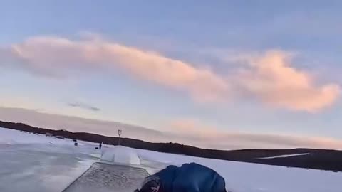 Entertainment for extreme sports lovers on Lake Baikal, Russia.