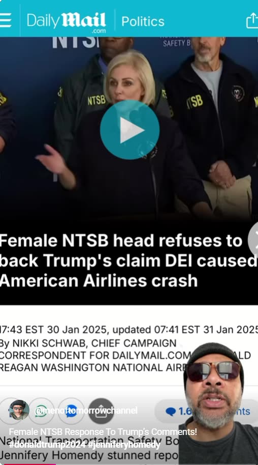 Female NTSB Responds To Donald Trump's DEI Assertions!