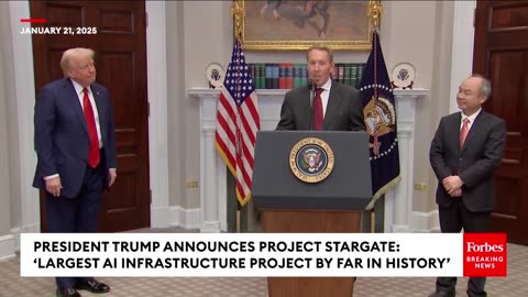 BREAKING: Trump—Flanked By Larry Ellison, Sam Altman, & Masayoshi Son—Announces Project Stargate