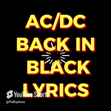 AC DC BACK IN BLACK LYRICS SHORT