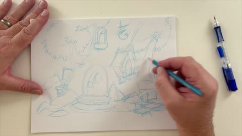 How to Draw a Cartoon Treehouse From Thumbnails