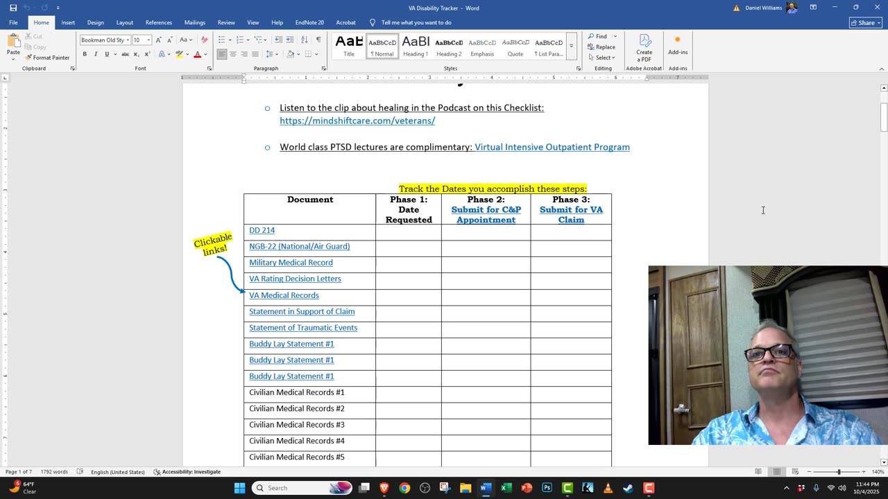 VA Disability Checklist - explained